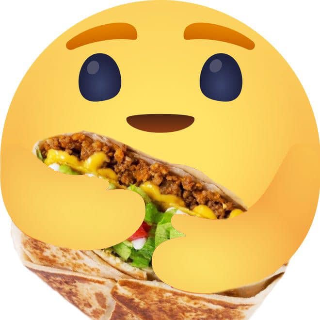 The meme is a photo of the "thinking face" emoji, which is a yellow face with a slightly confused expression. The emoji is holding a taco, and the text "I can smell the desperation" is written above it. The image is a humorous take on the idea that someone is so desperate for food that they can smell it, even when it's not physically present.